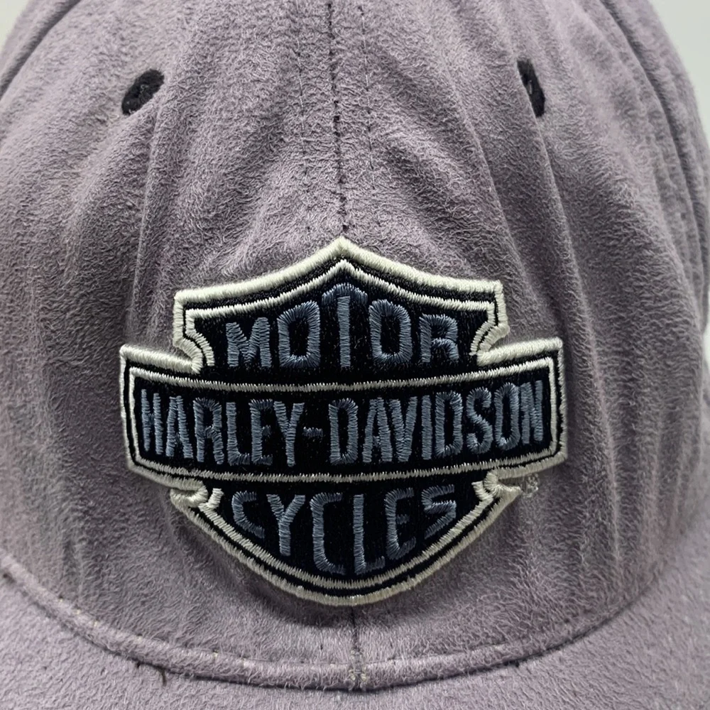 Harley-Davidson Gray Microsuede Baseball Cap Adjustable HT4874E - Picture 2 of 10